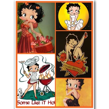 

5D DIY Diamond Painting Betty Boop Diamond Mosaic Cartoon Picture Cross Stitch Full Rhinestone Embroidery Sewing Gift Kits