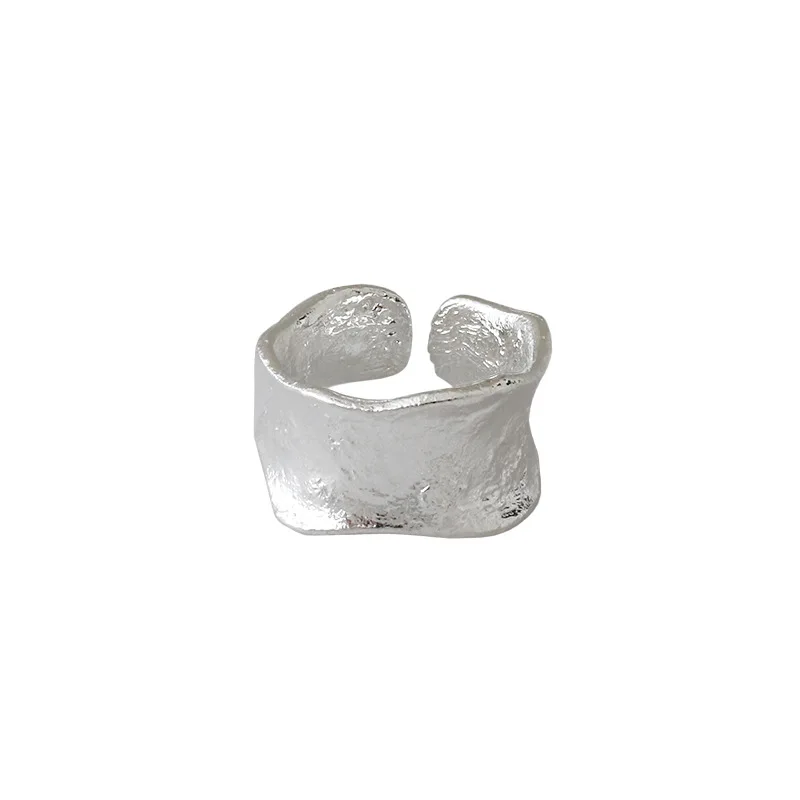 

Rings For Women Irregular Gold Sterling Silver 925 INS Vintage Ring Resizable Anillos Plata 925 Para Mujer Accesories Jewellery