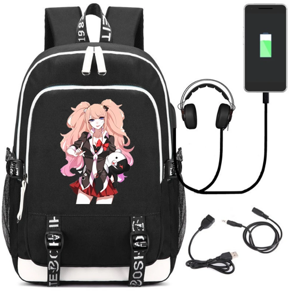 Style 13 Dangan Ronpa Danganronpa monokuma рюкзак с зарядкой через USB для подростков, школьные сумки, дорожная сумка для ноутбука через плечо - Цвет: Style 13