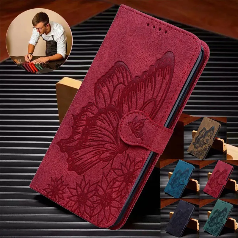 Butterfly Leather Phone Case For Samsung Galaxy S21 S20 FE Note20 Ultra S10 S9 S8 Plus 5G Card Holder Hasp Wallet Bag Flip Cover leather wallet case leather case phone case leather phone case