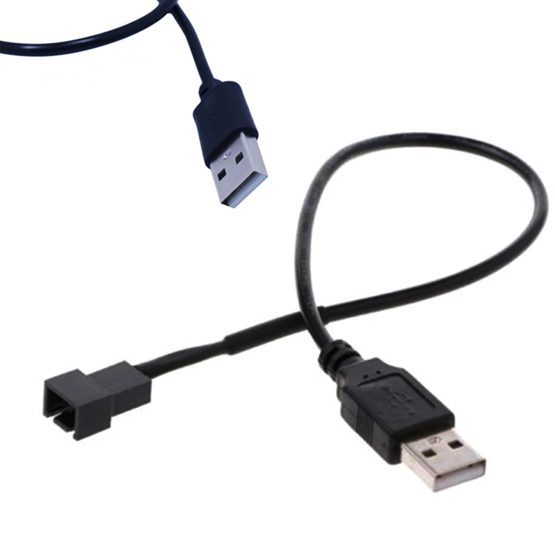 30cm 3pin Or 4pin Fan To Usb Adapter Cables 3/4 Pin Computer Pc Fan Power Cable Connector