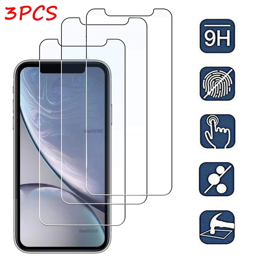 Protector de cristal para iPhone 12, protector de vidrio templado suave para iPhone 12 Pro, 12 Pro Max, 12, 3 uds.
