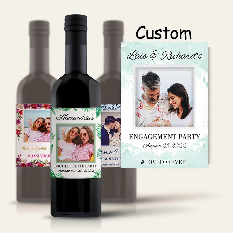 20pcs Custom Wine Bottle Stickers Printing Photo Wedding Personalize Wine Labels Design Birthday Party Stickers Labels - Party & Holiday Diy ...