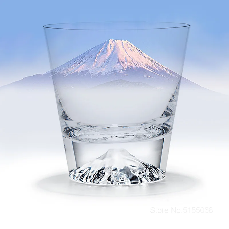 Japanese Mount Fuji Crystal Wine Glass Snow Mountain Xo Whisky