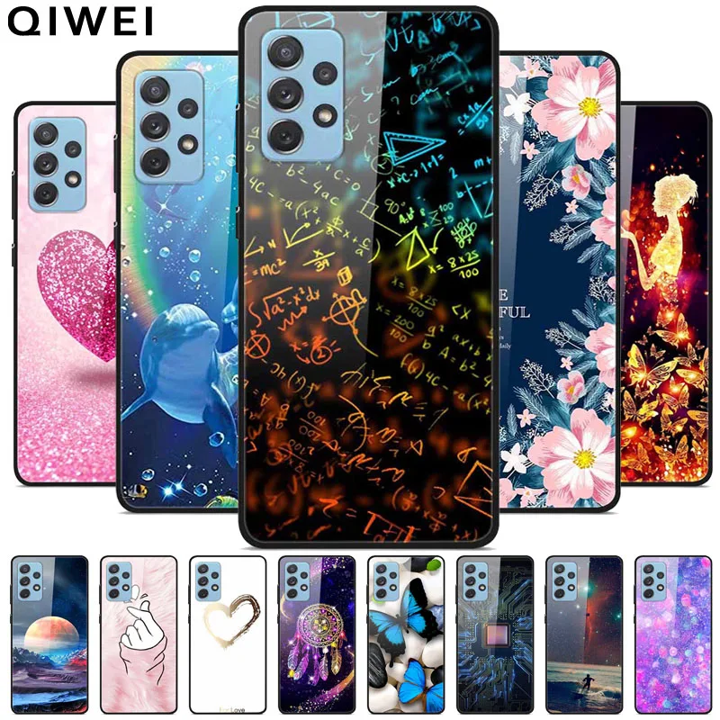 For Samsung Galaxy A52s 5G Case Tempered Glass Hard PC Back Cover A52S Phone Cases Shell Coque A 52 52s S Bumper | Мобильные