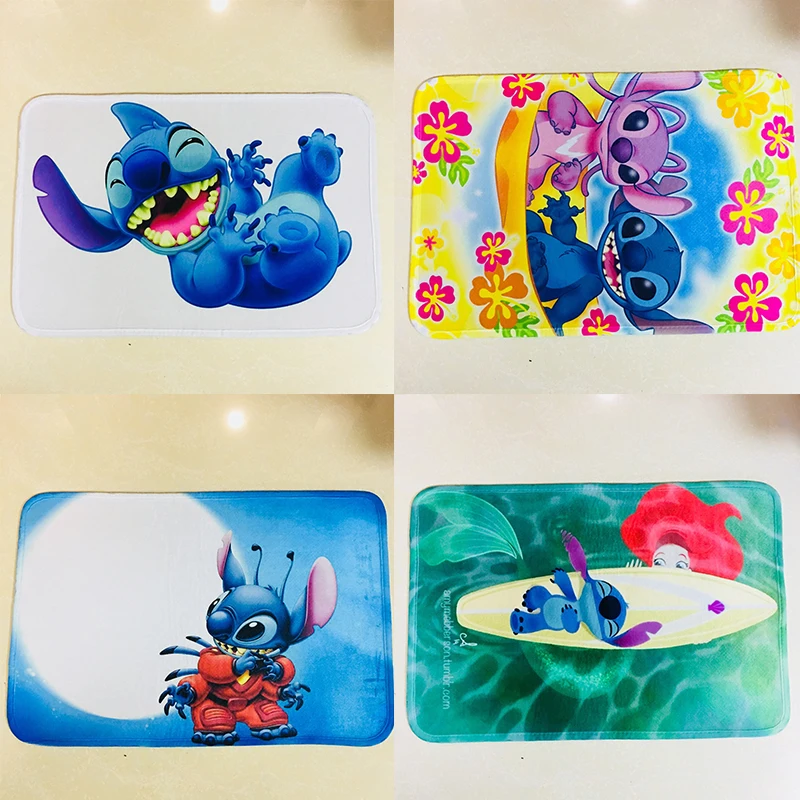 

Stitch Angel Customized Anime Mat Decoration Home Carpets Cartoon Rug Bedroom Floor Mats Bath Plush Rugs Doormat NEW