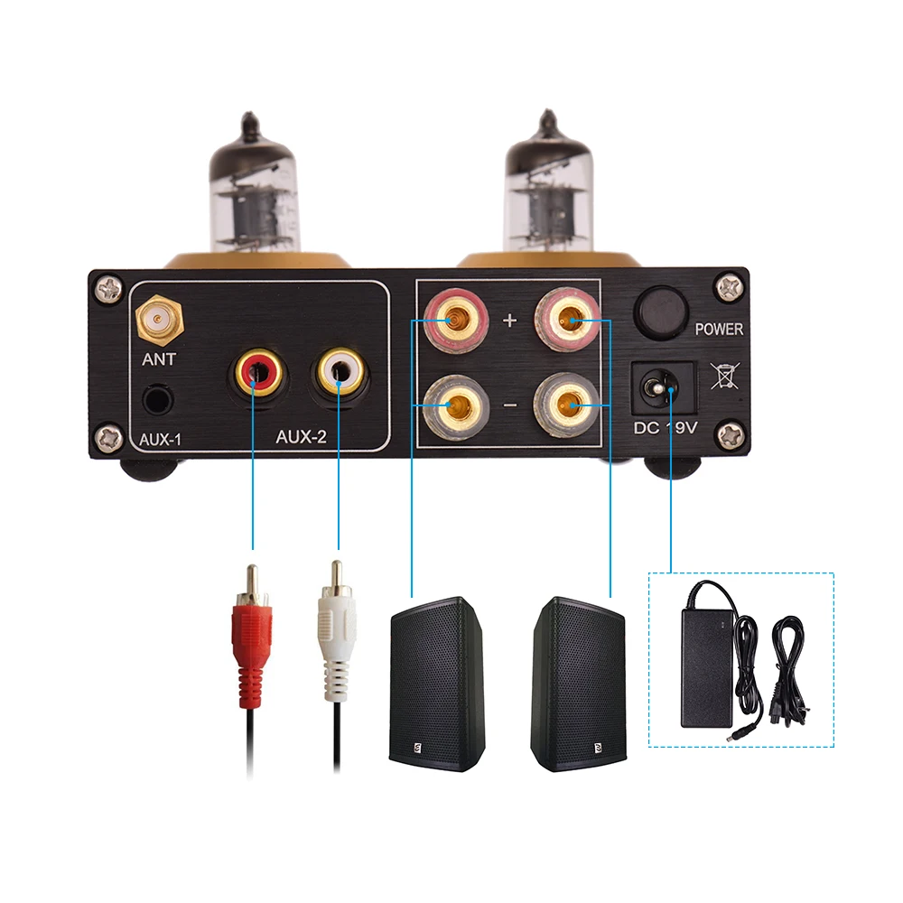 Мини Hi Fi цифровой аудио усилитель мощности стерео с двойными 6J2 Вакуумными