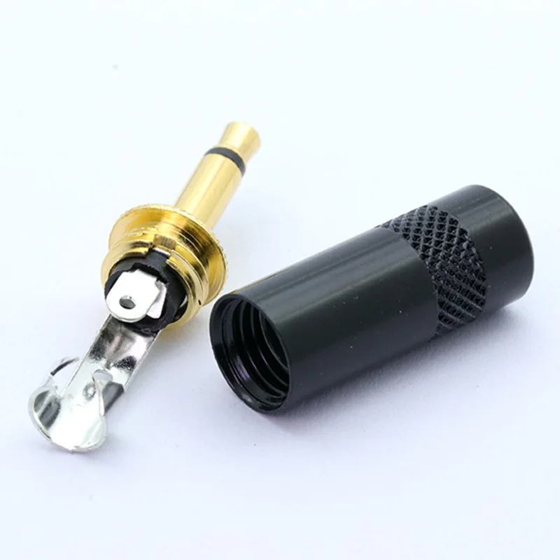 100pcs 3 5mm Jack Audio Gold Plated headphone mono plug 3 5 RCA Connectors plug jack Stereo Headset Logo customized available