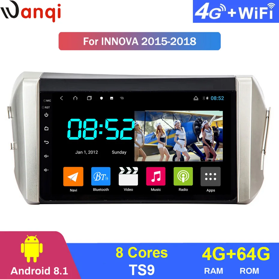 Android 8,1 автомобильный DVD 1din мультимедийная система Navi для Toyota innova- LHD Автомобильный gps навигатор головное устройство BT SWC wifi