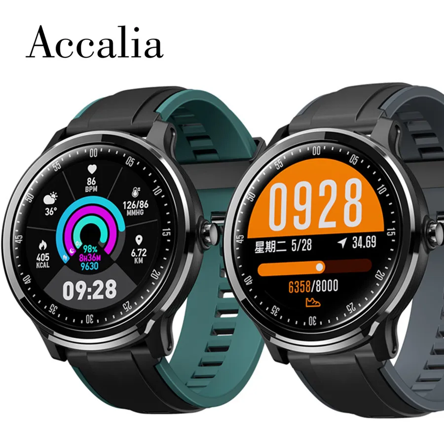 Accalia Sn80 Смарт часы для мужчин IP68 Водонепроницаемый трекер движения сердечного