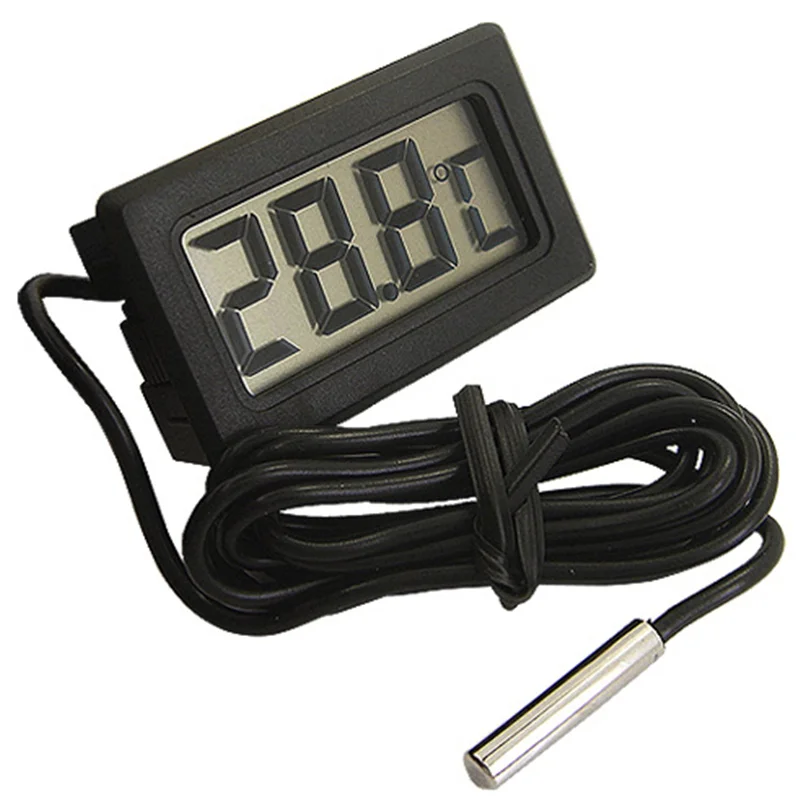 

Mini Digital LCD Thermometer embedded 1 m line for refrigerator aquarium tools Precision measuring instruments