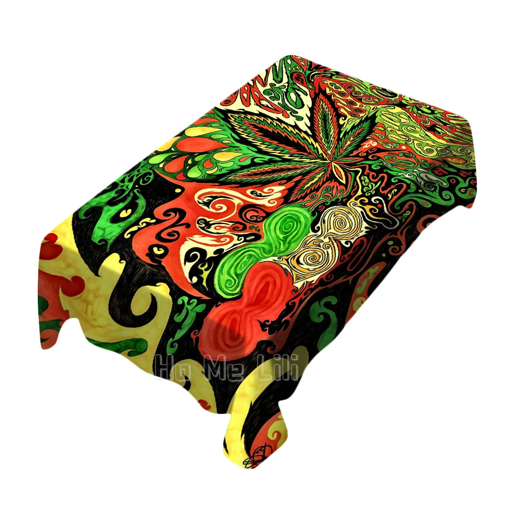 

Trippy Leaf Design Rectangle Tablecloth Picnic Bbq Kitchen Dining Decoration