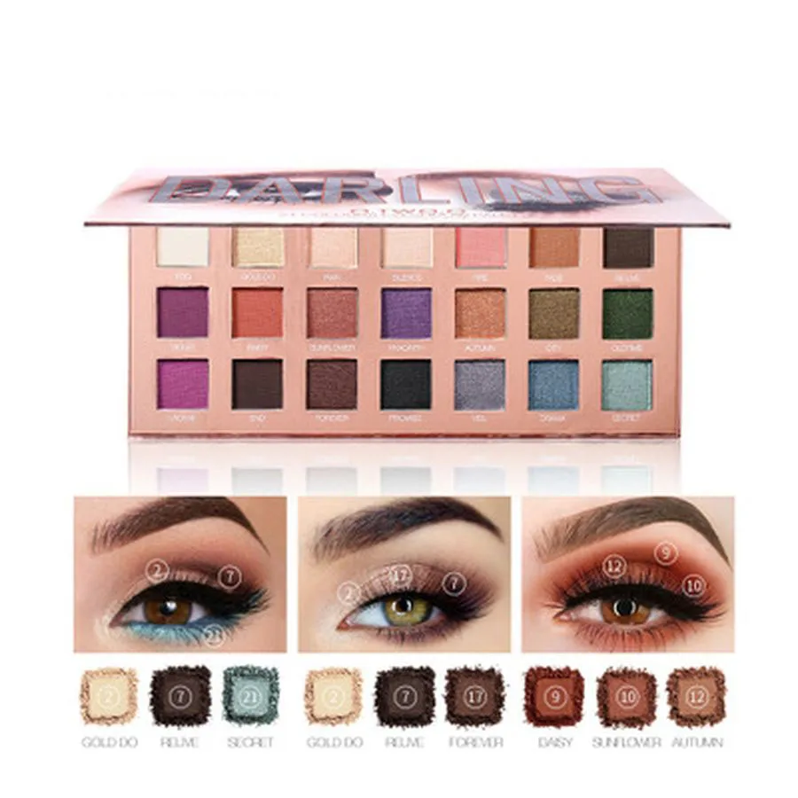

21 Colors Eyeshadow Palletes Makeup Powder Pigmented Shadows Lasting Glitter Shimmer Makeup Eye Shadow Palette Eye Cosmetics