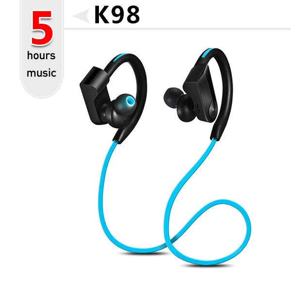 K98-Blue-5Hour K98 Bluetooth наушники беспроводные наушники bluetooth Спортивная гарнитура стерео бас наушники с микрофоном для телефона - Цвет: K98-Blue-5Hour
