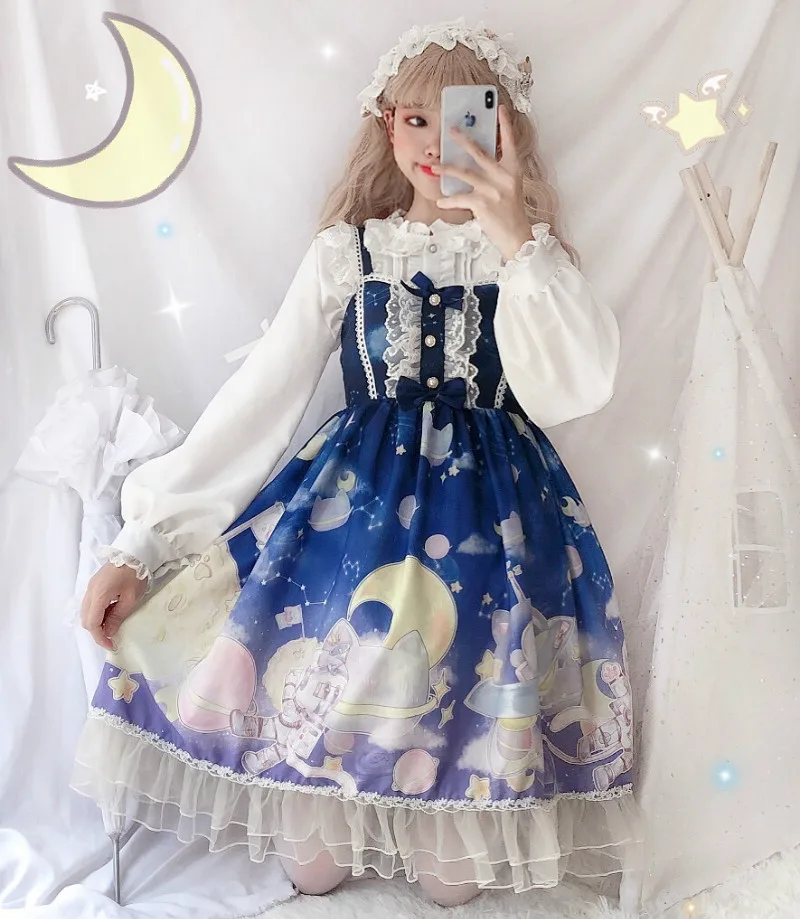 Cosplay&ware Lolita Dress Sweet Cute Japanese Kawaii Girls Princess Maid Vintage Gothic Printed Patterns Lace Pink Summer Skirt -Zentai shop online Hbc7f497f2a814173be65431c117ddef3i.jpg