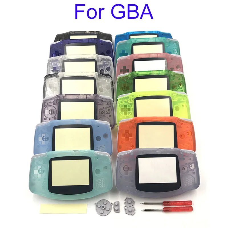 

DIY Full set housing shell cover case w/ conductive rubber pad buttons for Game Boy Advance GBA console