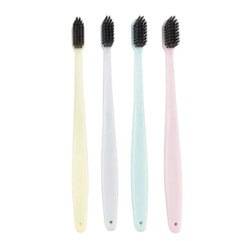 

Slim Soft Toothbrushes Bamboo Charcoal Brushes Extra Clean Full Head Toothbrushes(Pack Of 4)