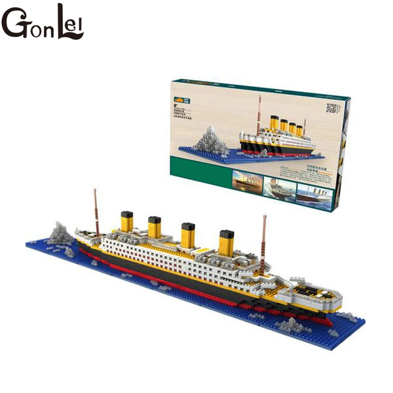 Preise Kompatibel LOZ Keine Legoinglys Titanic Blöcke Diamant Bausteine DIY Assemblage Mini Ziegel Romantische Vorhanden Freunde Spielzeug