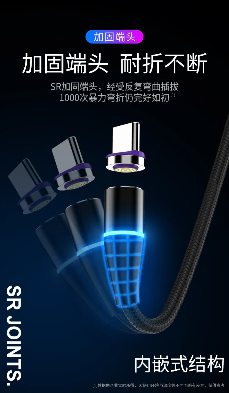 Bozhu 1 м Магнитный зарядный кабель Micro USB кабель для iPhone XR XS Max X магнитное зарядное устройство usb type C кабель светодиодный провод для зарядки