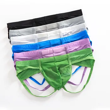 

Men's Sexy Underwear Transparent See Through Shorts Hot Lip Print Underpants Soft Breathable Knickers Short Sexy Briefs ropa