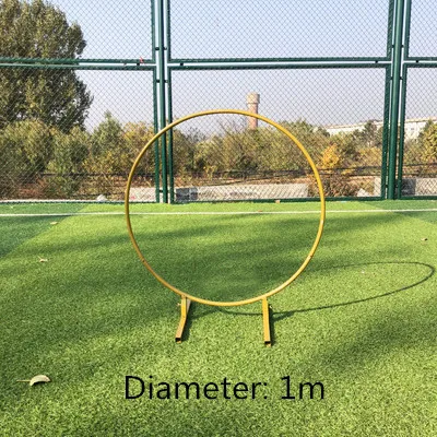 Свадебные для праздника вечерние круглый из кованого железа кольцо АРКА двери искусственный шелк ряд цветов стенд настенная полка Рождественское украшение - Цвет: Diameter 1m
