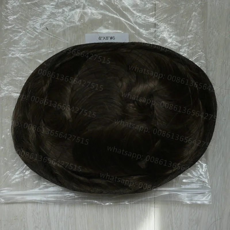 6 # Hstonir Ares Топ парик волос кусок моно кружева индийские волосы remy мужские s шиньоны парик мужчины Apollo H088 - Парик Цвет: 6 #