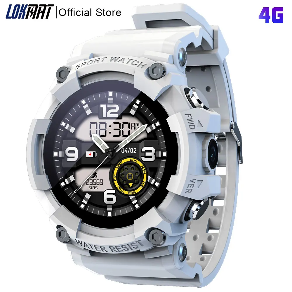 LOKMAT SKY 4G Смарт-часы для мужчин с sim-картой камера телефон Smartwatch HD видео часы