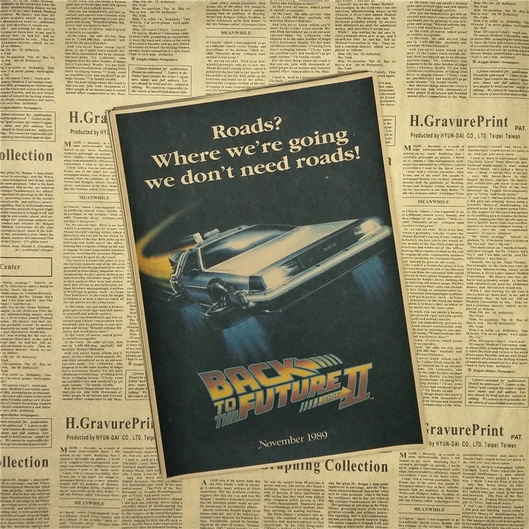 Back to The Future Posters Sci-fi Propaganda Retro Kraft Film Poster Decorative DIY Wall Canvas Sticker Home Bar Art Posters