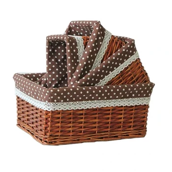 

Storage wicker rattan baskets Willow Sweet Rose Flora White Wicker Storage Baskets Decorative Wicker Baskets for Home Neatening