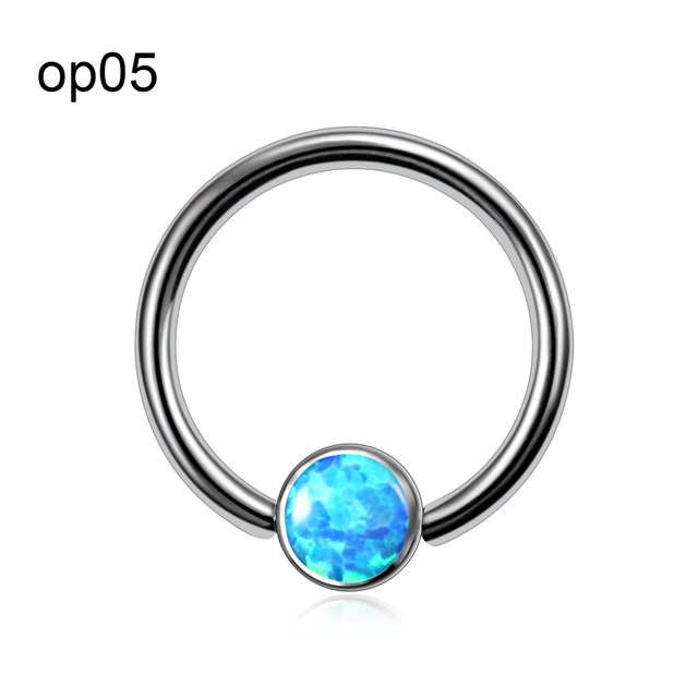 Titanium Ear Septum Helix Tragus Opal CBR Piercings Christina Vertical Hood Labret Dermal Anchor Earrings Piercing Jewelry