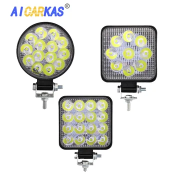 

AICARKAS 2 PCS 27W 42W 48W LED Work Light Fog Lamps Mini Size Spot Light Bar 12V 24V 6000K For ATV SUV Truck 4X4 Off Road IP67