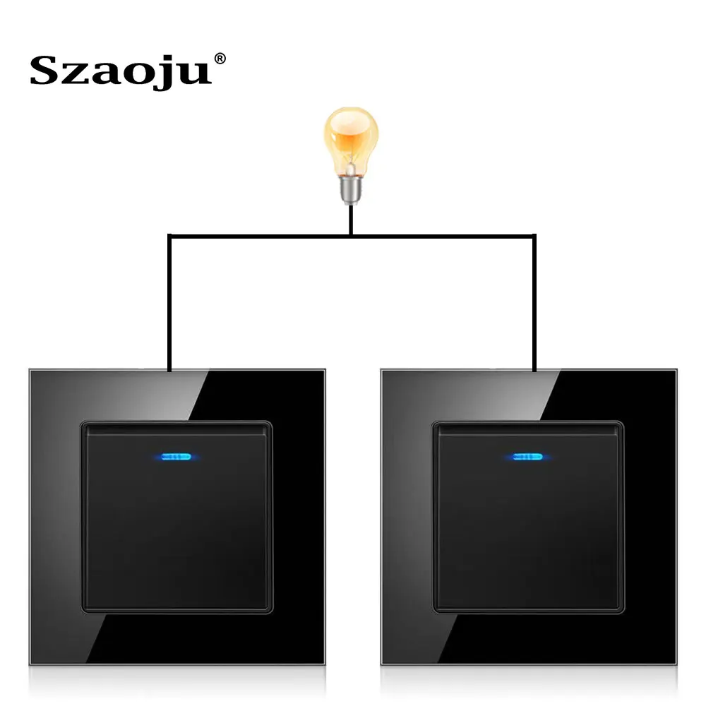 Настенный встроенный кнопочный выключатель Szaoju стандарта ЕС и Великобритании 1
