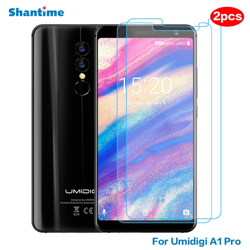 2 шт закаленное стекло для Umidigi A1 Pro glass HD Анти-Царапины Защитная пленка экрана