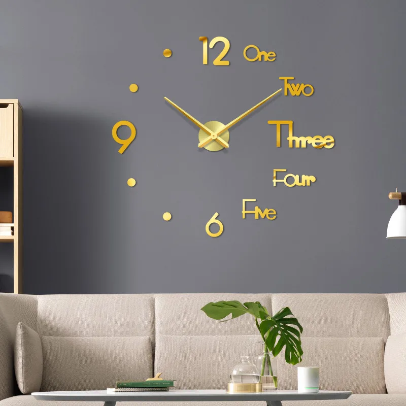 Large Wall Clock Diy Wall Clock 3d Mirror Surface Sticker Home Office Decor Clock Stickers Oversize Wall Clock Home Letter Home