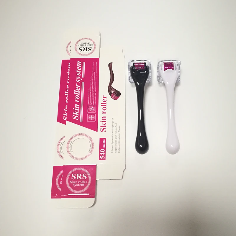 Billig 5Pcs Derma Roller Kosmetik Instrument Gesicht Mikronadel Roller Micro DRS 540 Nadeln Schönheit Werkzeug Titan Dermaroller Behandlung