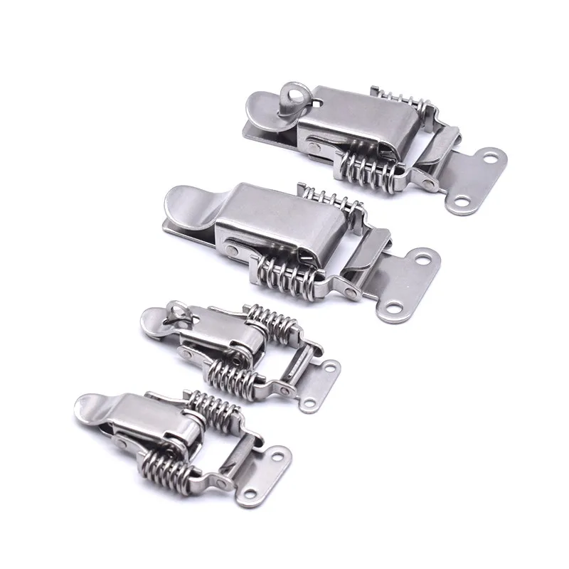 90/180 Degree Hasp 304 Stainless Steel Double Spring Loaded Suitcase Chest Tool Box Locking Hardware Toggle Latch Hasp Buckle toggle latches,jewelry box hasps,decorative latches,furniture hardware,buckle clamp