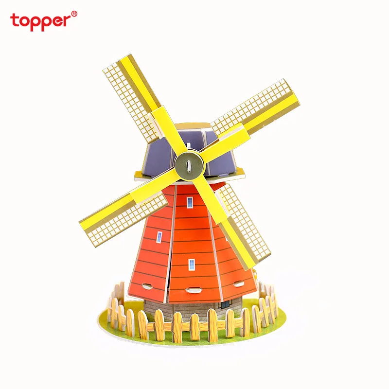 

1pc Creative 3D DIY colored puzzle pink castle cute assembling model cartoon house paper puzzle toy for Kids new fashion gifts