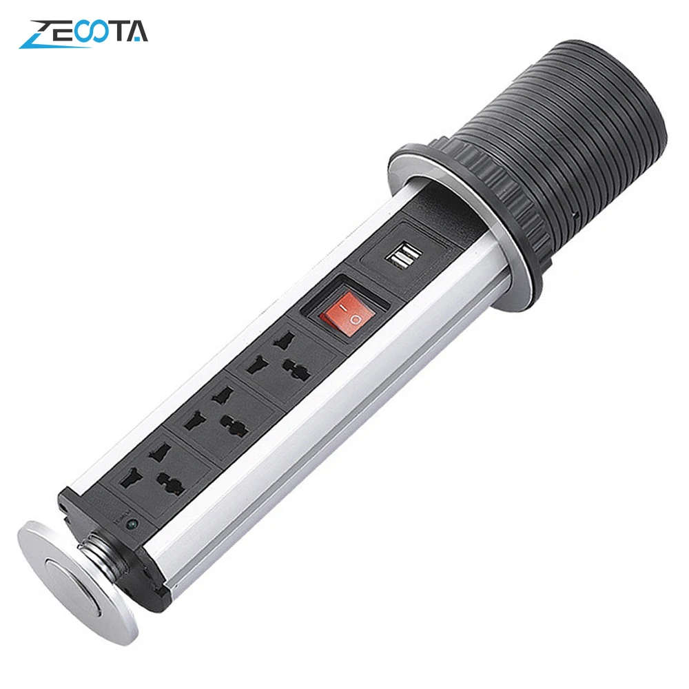 Настольная электрическая розетка выдвижная USB зарядное устройство настольная