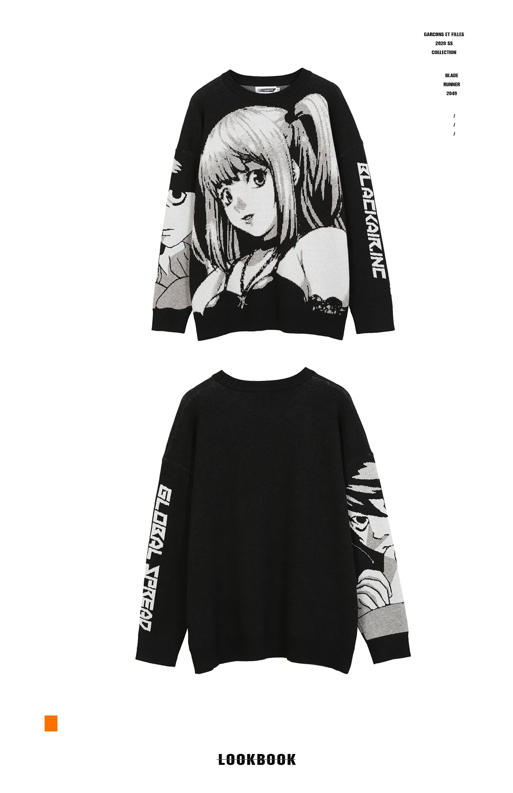 cute sweaters 2022 Knit Kawaii Anime Sweater Winter Goth Cothes Oversized Gothic Clothes for Women Harajuku Japanese Cartoon Streetwear brown cardigan