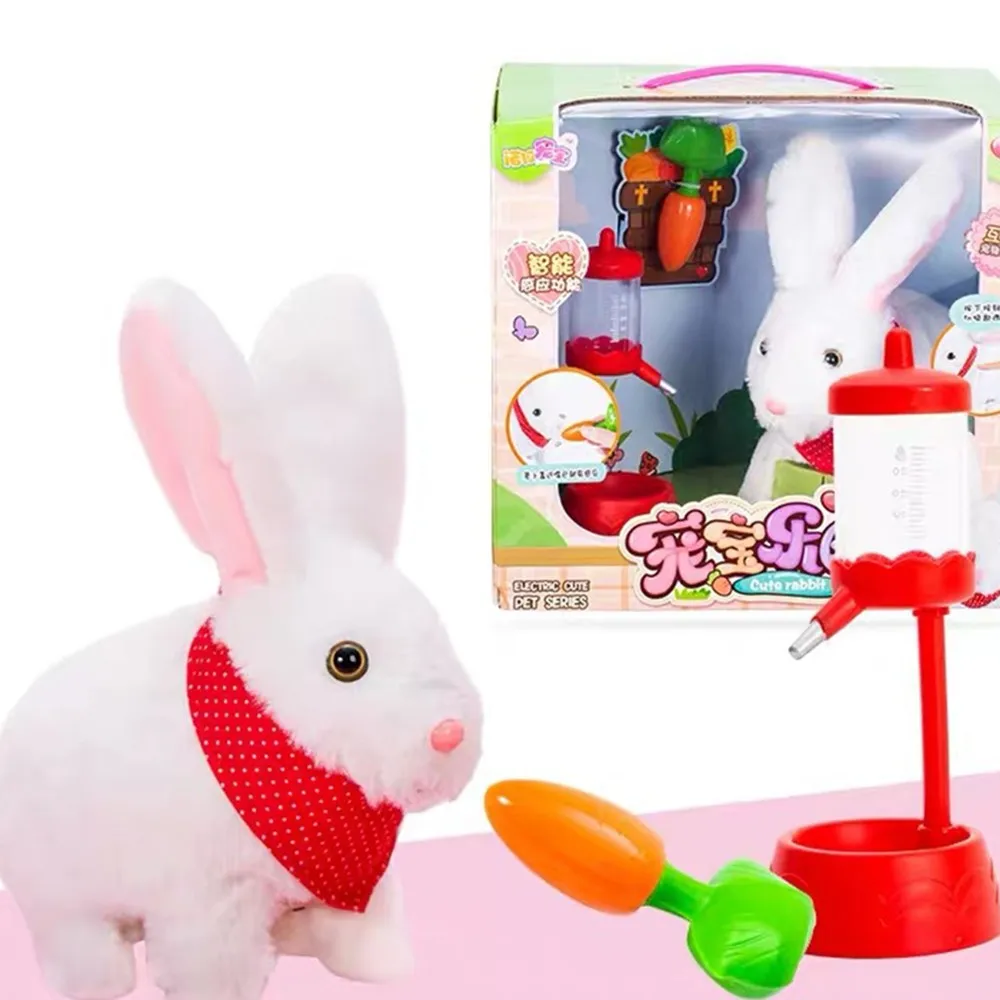 Plush Singing Jump Jump Rabbit Simulation Rabbit Soft Toys Robot Electric Toy Puzzle Interactive Toys Toys for Children
