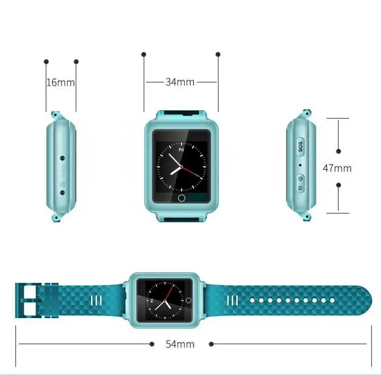Водонепроницаемый IP67 1 44 'сенсорный экран RF V38 GPS Трекер Смарт часы Двухсторонний