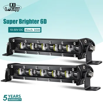 

CO LIGHT Led Bar 8Inch 6D Led Light Bar 30W Spot Flood Combo Led Beam DRL for 4X4 Light Suv Truck UAZ Mining Farm 10-30V 6500K