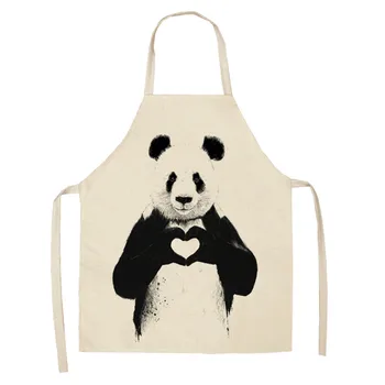 

Panda Aprons Animal Pattern Chef Aprons Waiter Kitchen Monkey Cat Rabbit Owl Cook Apron Bib Dress for Restaurant Baking