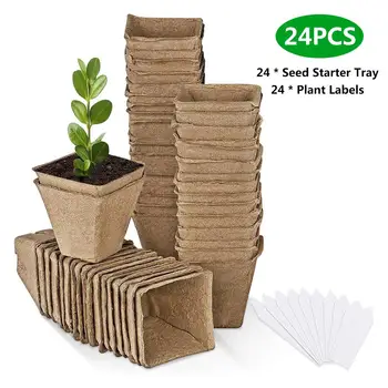 

Seed Starter Trays Organic Biodegradable Garden Seedling Peat Pots Vegetable Seeds Planting Trays Home Garden Tools