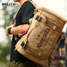 

Men's Multifunction Backpack Vintage Canvas School Bag Men's Travel Bags Large Bagpack Laptop Backpacks Retro Shulder Bag X105C