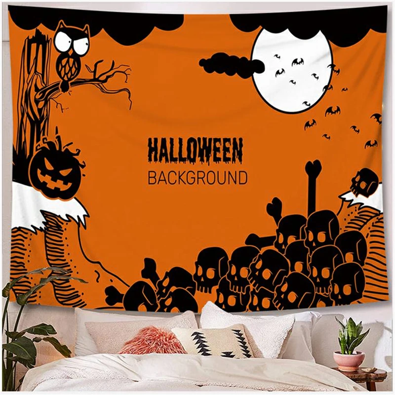 

Halloween Background Cloth Wall Decoration Hanging Cloth 3D Printing Home Decoration Mural Tapestry