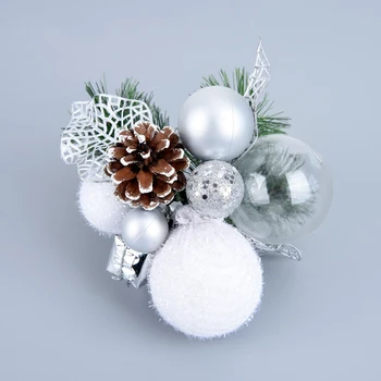 

5pcs DIY Cutting Artificial Gift package Transparent Ball pine cone Home Ornament Festivals Christmas Tree Decor Party Supply