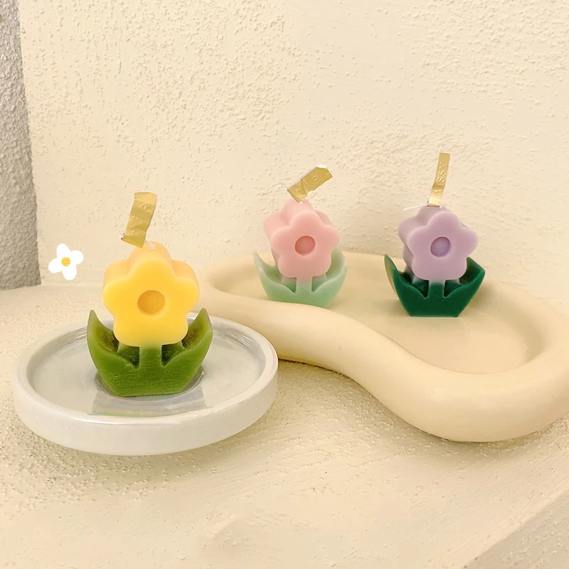 INS Flower Scented Wax Candle Korean Home Decoration Flower Ornament