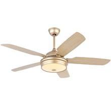 

Nordic 220V Ceiling Fan Lamp Dining Room Living Room Electric Fan Solid Wood Silent Remote Control Ceiling Light with Fan