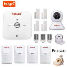 Wifi GSM Tuya мини-сигнализация комплект беспроводной с ip-камерой для дома безопасности дома поддержка Alexa Google Home Smart